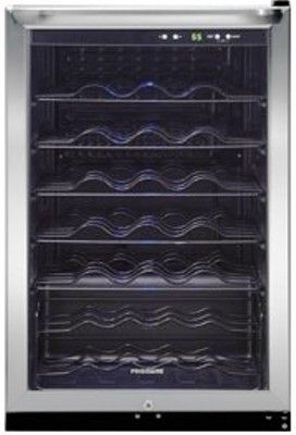 Frigidaire FFWC42F5LS Free-Standing 42 Bottle Wine Cooler, Stainless Steel, 4.6 Cu. Ft. Capacity, Ready-Select Control, Bright Lighting, Static Condenser, Reversible Door Swing Option, Dimensions 21-1/2