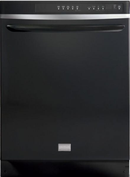 Frigidaire FGBD2451KB Gallery Series Full Console Dishwasher, DishSense Technology, 5 Wash Cycles Including - Top Rack Only, 5 Wash Levels, Low-Rinse Aid Indicator, Express-Select Controls, Slimline Control Panel with Digital Display, Stay-Put Door, Tall Tub Design, GraniteGrey Interior, 2 Upper Rack - Cup Shelves, 2 Full Row Lower Rack - Fold-Down Tines, Delay Start - 1-24 Hours, Black Color (FGBD-2451KB FGBD 2451KB FGBD2451-KB FGBD2451 KB)
