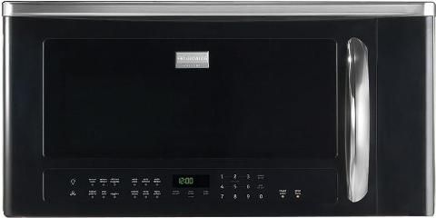 Frigidaire FGBM187KB Gallery Series Over-the-Range Microwave with 350 CFM Venting System, 1.8 Cu. Ft. Capacity, 9 Auto Cook Options, 7 User Preference Options, 1,000 Watts Cooking Power, 2-Speed Hidden Vent - 350 / 150 CFM Air Circulation, Effortless Sensor Cooking, Bottom Controls, Keep Warm, Auto-Start Heat Sensor, 2-Level Light - Hi / Low, 14