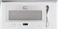 Frigidaire FGBM187KW Gallery Series Over-the-Range Microwave with 350 CFM Venting System, 1.8 Cu. Ft. Capacity, 9 Auto Cook Options, 7 User Preference Options, 1,000 Watts Cooking Power, 2-Speed Hidden Vent - 350 / 150 CFM Air Circulation, Effortless Sensor Cooking, Bottom Controls, Keep Warm, Auto-Start Heat Sensor, 2-Level Light - Hi / Low, 14" Glass Turntable, One-Touch Options, White Color (FGBM 187KW FGBM-187KW FGBM187-KW FGBM187 KW)  