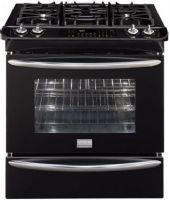 Frigidaire FGDS3075KB Gallery Premier Series 30" Slide-in Dual-Fuel Range with 4 Sealed Burners, 4.2 Cu. Ft. Oven Capacity, 1.6 Cu. Ft. Drawer Capacity, Effortless Convection Conversion, Power and Quick Clean Options, 4,000W Broil, Effortless Oven Rack, Even Baking Technology, Continuous Cast Iron Grates with Black Matte Finish, Low-Simmer Burner, SpaceWise Half Rack, Black Color, UPC 057112102948 (FGDS3075KB FGDS-3075-KB FGDS 3075 KB) 