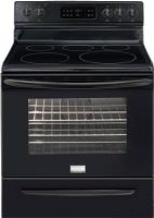 Frigidaire FGEF3031KB Gallery Series Freestanding Smoothtop Electric Range with 5 Radiant Elements Including Warming Zone, Upswept Black Smoothtop Surface Type. 12" - 2,700 Watts Front Right Element, 9" - 3,000 Watts Front Left Element, 6" - 1,200 Watts Rear Right Element, 6" - 1,200 Watts Rear Left Element, 5.4 Cu. Ft. Capacity, 3,500 Watts Bake Element, Even Baking Technology Baking System, 3,600 Watts Broil Element (FGEF 3031KB FGEF-3031KB FGEF3031-KB FGEF3031 KB) 