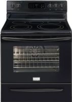 Frigidaire FGEF3032KB Gallery Series Freestanding Smoothtop Electric Range with 5 Radiant Elements Including Warming Zone, Upswept Black Smoothtop Surface Type, 12"/9" - 2,700 Watts Front Right Element, 9"/6" - 3,000 Watts Front Left Element, 6" - 1,200 Watts Rear Right Element, 6" - 1,200 Watts Rear Left Element, Warming Zone Center Element, 5.7 Cu. Ft. Capacity, 3,500 Watts Bake Element, Even Baking Technology Baking System, Black (FGEF-3032KB FGEF 3032KB FGEF3032-KB FGEF3032 KB) 