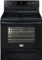 Frigidaire FGEF3032MB Freestanding Electric Range, 30" Width, Express-Select Controls Oven Control / Timing System, 3,500 Watts Bake Element, 3,600 Watts Broil Element, 2, 3 Hours Delay Clean, 12 Hours Auto Oven Shut-Off, 6" - 1,200 Watts Right Rear Element, SpaceWise Expandable 6"/9" - 1,600/3,000 Watts Left Front Element, 6" - 1,200 Watts Left Rear Element, 5.7 Cu. Ft. Capacity, UPC 012505506161, Black Finish (FGEF3032MB FGEF-3032-MB FGEF 3032 MB) 