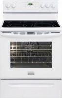 Frigidaire FGEF3032MW Gallery Series Freestanding Electric Range, 30" Width, 5.7 Cu. Ft. Capacity, 2 Standard, 1 Offset Rack Configuration, 3,500 Watts Bake Element, 3,600 Watts Broil Element, Low and High Bake / Broil, 2, 3 Hours Delay Clean, 12 Hours Auto Oven Shut-Off, SpaceWise Expandable 9"/12" - 1,700/2,700 Watts Right Front Element, 6" - 1,200 Watts Right Rear Element, White Finish, UPC 012505506154 (FGEF3032MW FGEF-3032-MW FGEF 3032 MW) 