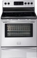 Frigidaire FGEF3041KF Gallery Series Freestanding Smoothtop Electric Range, 12" - 2,700 Watts Front Right Element, 9" - 3,000 Watts Front Left Element, 6" - 1,200 Watts Rear Right Element, 6" - 1,200 Watts Rear Left Element, 5.4 Cu. Ft. Capacity, 3,500 Watts Bake Element, Even Baking Technology System, 3,600 Watts Broil Element, Vari-Broil Hi/Low Broiling System, Extra-Large Window, Storage Lower Drawer Controls and Drawer Functionality (FGEF-3041KF FGEF 3041KF FGEF3041-KF FGEF3041 KF) 