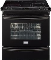 Frigidaire FGES3065KB Gallery Series Slide-in Smoothtop Electric Range with 5 Radiant Elements Including Warming Zone, 4.2 Cu. Ft. Oven Capacity, 1.6 Cu. Ft. Drawer Capacity, 4,000 Watts Broil, 100 Watts Keep Warm Zone, 2,500 Watts Baking Element, Dual Radiant Baking System, 8 pass 4,000W Broil Element , Vari-Broil Broiling System, Effortless Convection Conversion, Convection Conversion, Black Color (FGES-3065KB FGES 3065KB FGES3065 KB FGES3065-KB) 