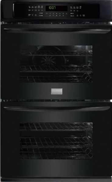 Frigidaire FGET3045KB Gallery Series Double Electric Wall Oven, 4.2 cu. ft. Upper Oven Capacity, Extra Large Upper Oven Window, 1 Upper Oven Light(s), 4.2 cu. ft. Upper Oven Capacity, Hidden Bake Cover Upper Oven Hidden Bake Element, Even Baking Technology Upper Oven Baking System, 8 Pass 3400W / Convection Element 350W Upper Oven Bake Element, Effortless Convection Upper Oven Convection Conversion, Black Color (FGET 3045KB FGET-3045KB FGET3045 KB FGET3045-KB)