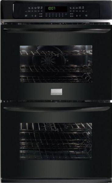 Frigidaire FGET3065KB Gallery Series Double Electric Wall Oven, 4.2 cu. ft. Upper Oven Capacity, 8 Pass 4000w Upper Oven Broil Element, Vari-Broil Upper Oven Broiling System, 2 Lower Oven Light, 8 Pass 4000w Lower Oven Broil Element, Even Baking Technology Upper Oven Baking System, Radiant 2200w / Convection Element 350w Upper Oven Bake Element, 39/34 Amps, 40 Amps Minimum Circuit Required, Black Color (FGET-3065KB FGET 3065KB FGET3065-KB FGET3065 KB)