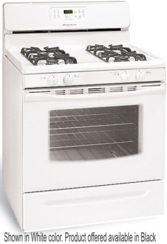 Frigidaire FGF328GB Free-Standing Sealed Burner Gas Range with Manual Clean Oven, Black, 4.1 Cu. Ft. Manual-Clean Oven, SmoothTouch Backguard Design, Clear Glass Visualite Window, Seamless Upswept Cooktop, Square Steel Grates and Caps (FGF-328GB FGF328-GB FGF328G FGF328)