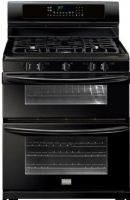 Frigidaire FGGF304DLB Gallery Series 30" Size Freestanding Double Oven Gas Range with 5 Sealed Burners, Lower Oven 1 Type, 12,500 BTU Oven 1 Bake, 350 Watts Oven 1 Convection, Single Fan Oven 1 Convection System, Upper Oven 2 Type, 11,500 BTU Oven 2 Bake, 10,000 BTU Oven 2 Broil, Variable - 400ï¿½F to 550ï¿½F Oven 2 Broiling System, Incandescent Oven 2 Interior Lighting, 1 Handle Oven 2 Rack Configuration, Black Color (FGGF304DLB FGGF304D-LB FGGF304D LB FGGF 304DLB FGGF-304DLB) 