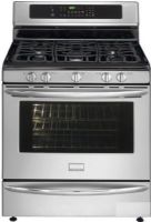 Frigidaire FGGF3056KF Gallery Series Freestanding Gas Range with 5 Sealed Burners, 17,000 BTU Front Right Burner, 9,500 BTU Front Left Burner, 5,000 BTU Rear Right Burner, 15,000 BTU Rear Left Burner, Oval 9,500 BTU Center Burner, Deep Sump Surface Type, Continuous Grates, Cast Iron Grate Material, Black Matte Grate Color, 5.0 Cu. Ft. Capacity, 18,000 BTU Bake Element, Even Baking Technology Baking System, 13,500 BTU Broil Element (FGGF-3056KF FGGF 3056KF FGGF3056-KF FGGF3056 KF) 