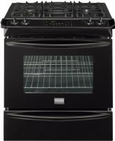 Frigidaire FGGS3045KB Gallery Series 30" Slide-in Gas Range with 4 Sealed Burners, 4.2 Cu. Ft. Oven Capacity, 11,500 BTU Broil, True Convection, Convection Conversion, Power and Quick Clean Options, Quick Boil, Even Baking Technology, Low-Simmer Burner, Quick Preheat, Storage Drawer, One-Touch Options, Keep Warm, Chicken Nuggets, Express-Select Controls, Extra-Large Window, Black Color (FGGS 3045KB FGGS-3045KB FGGS3045 KB FGGS3045-KB) 