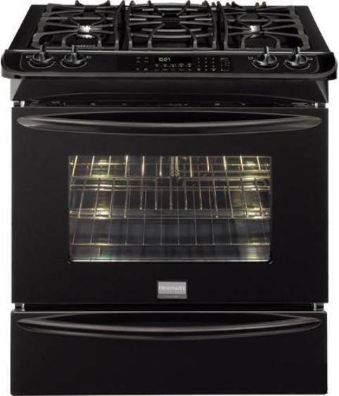 Frigidaire FGGS3065KB Gallery Series Gas Range with 4 Sealed Burners, 4.2 Cu. Ft. Oven Capacity, 1.4 Cu. Ft. Drawer Capacity, 11,500 BTU Even Broil, Auto Shut-Off, Quick Clean Options, Convection Conversion, Effortless Oven Rack, Low-Simmer Burner, Even Baking Technology, SpaceWise Half Rack, One-Touch Options, 120V / 60 Hz / 15 Amps Voltage Rating, 1.2 kW Connected Load (kW Rating) at 120 Volts, Black Color (FGGS-3065KB FGGS 3065KB FGGS3065-KB FGGS3065 KB)