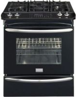 Frigidaire FGGS3075KB Gallery Premier Series 30" Slide-in Gas Range with 4 Sealed Burners, 4.2 Cu. Ft. Oven Capacity, 1.4 Cu. Ft. Drawer Capacity, Auto Shut-Off, Quick Clean Options, Effortless Convection Conversion, 11,500 BTU Even Broil, Effortless Oven Rack, Low-Simmer Burner, Continuous Cast Iron Grates with Black Matte Finish, Even Baking Technology, Keep Warm Drawer with SpaceWise Half Rack, SpaceWise Half Rack (FGGS-3075KB FGGS 3075KB FGGS3075-KB FGGS3075 KB) 