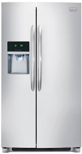 Frigidaire FGHC2331PF Free-Standing Counter-Depth Side-by-Side Refrigerator, Smudge-Proof Stainless Steel, 22.2 Cu. Ft. Oven Capacity, Adjustable Interior Storage, Best-in-Class Ice & Water Filtration, Designer Lighting, Sliding SpillSafe Glass Shelves, SpaceWise Plus, Cool Zone Drawer, Store-More Humidity-Controlled Crisper Drawers, UPC 012505636493 (FG-HC2331PF FGH-C2331PF FGHC-2331PF FGHC2331P)