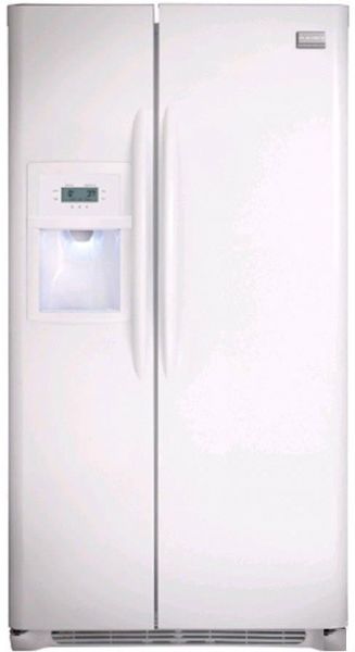 Frigidaire FGHC2335LP Gallery Series 22.6 cu. ft. Counter-Depth Side By Side Refrigerator, 14.1 cu. ft. Refrigerator Capacity, 8.5 cu. ft. Freezer Capacity, Adjustable Front Rollers, White Toe Grille, White Smooth Plastic Door Handle Design, Hidden Door Hinge Covers, White Door Gasket, Tall Door Door Design, Smooth Door Finish, Curved Door Door Style, White Cabinet Color, Textured Cabinet Finish, Transverse Ice Maker Type (FGHC-2335LP FGHC 2335LP FGHC2335-LP FGHC2335 LP)