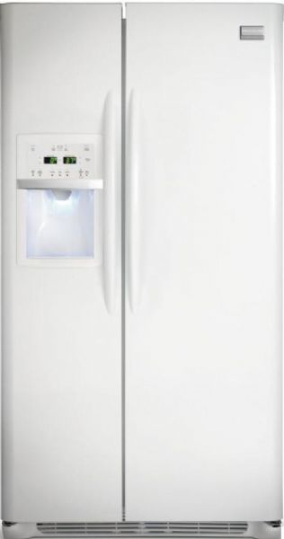 Frigidaire FGHS2367KP Gallery Series - Side by Side Refrigerator, 22.6 Cu. Ft. Capacity, 14.22 Cu. Ft. Fresh-Food Capacity, 8.33 Cu. Ft. Freezer Capacity, Adjustable Front Rollers, Color-Coordinated Toe Grille, Tall Ultra Smooth Door Design, Gallery Painted Metal Door Handle Design, 11 Dispenser Buttons, Color-Coordinated with Chimes SmoothTouch, 2 One-Gallon Clear Adjustable Door Bins, Pearl White, Smooth Color (FGHS-2367KP FGHS 2367KP FGHS2367-KP FGHS2367 KP) 