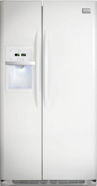 Frigidaire FGHS2634KP Gallery Series Side by Side Refrigerator with 4 SpillSafe Glass Shelves, 26.0 Cu. Ft. Capacity, 16.5 Cu. Ft. Fresh-Food Capacity, 9.5 Cu. Ft. Freezer Capacity, Adjustable Front Rollers, Tall Ultra Soft Door Design, Hidden Door Hinge Covers, 7 Dispenser Buttons, Tall SmoothTouch, Express-Select Refrigerator Controls, Dispenser Refrigerator Controls Location, Standard Lighting Levels, Pearl White, Smooth (FGHS-2634KP FGHS 2634KP FGHS2634-KP FGHS2634 KP)