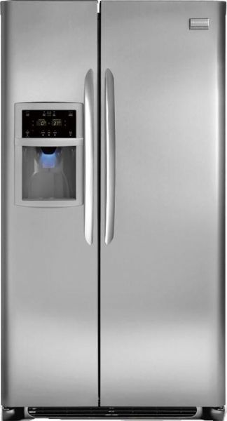 Frigidaire FGHS2665KF Gallery Series Side by Side Refrigerator with 3 SpillSafe Glass Shelves, 26.0 Cu. Ft. Capacity, 16.5 Cu. Ft. Fresh-Food Capacity, 9.5 Cu. Ft. Freezer Capacity, Adjustable Front Rollers, Tall Ultra Smooth Door Design, Hidden Door Hinge Covers, 9 Dispenser Buttons, Tall SmoothTouch, Express-Select Refrigerator Controls, Dispenser Refrigerator Controls Location, Dual Level Lighting Levels, Designer Lighting Design (FGHS-2665KF FGHS 2665KF FGHS2665-KF FGHS2665 KF)