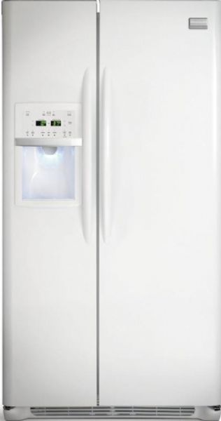 Frigidaire FGHS2667KW Gallery Series 26.0 cu. ft. Side by Side Refrigerator with 3 SpillSafe Glass Shelves, 26.0 Cu. Ft. Capacity, 16 Cu. Ft. Fresh-Food Capacity, 9 Cu. Ft. Freezer Capacity, Adjustable Front Rollers, Color-Coordinated Toe Grille, Tall Ultra Smooth Door Design, 2 One-Gallon Clear Adjustable Door Bins, 2 Two-Liter Clear Fixed Door Bins, Clear Dairy Door Dairy Compartment, White, Textured (FGHS'2667KW FGHS 2667KW FGHS2667-KW FGHS2667 KW)