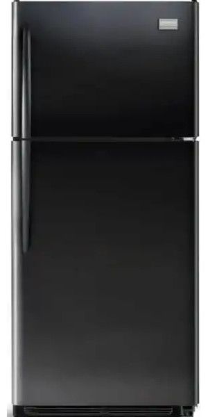 Frigidaire FGHT2134KB Gallery Series Top-Freezer Refrigerator with 3 SpillSafe Glass Shelves, Black, 20.61 Cu. Ft. Capacity, 15.35 Cu. Ft.Fresh-Food Capacity, 5.26 Cu. Ft. Freezer Capacity, Adjustable Front Rollers, Optional Ice Maker, 4 One-Gallon Clear Adjustable Door Bins, 1 White Fixed Door Bins, Clear Dairy Door Dairy Compartment, UPC 012505746789 (FGHT-2134KB FGHT 2134KB FGHT2134 KB FGHT2134-KB)