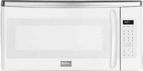 Frigidaire FGMV185KW Gallery Series Over-the-Range Microwave Oven with 350 CFM Venting System, 1.8 Cu. Ft. Capacity, 9 Auto Cook Options, 7 User Preference Options, 1,000 Watts Cooking Power, 120V / 60Hz / 15 Amps Voltage Rating, 1.65 kW Connected Load at 120V, 14.3 Amps Amps at 120V, Hi / Low 2-Level Light, Effortless Sensor Cooking, Side Controls, Keep Warm, Auto-Start Heat Sensor, 14
