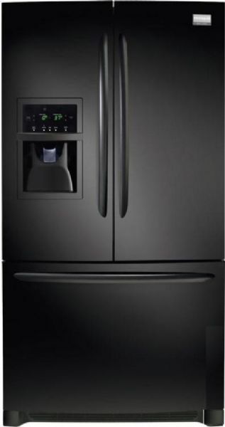 Frigidaire FGUB2642LE Gallery Series French Door Refrigerator, 25.8 cu. ft. Total Capacity, 19.04 cu. ft. Refrigerator Capacity, 6.76 cu. ft. Freezer Capacity, Right Bottom Rear Power Supply Connection Location, Left Bottom Rear Water Inlet Connection Location, 120V/60 Hz/15 or 20A Voltage Rating, 1.02 kW Connected Load (kW rating) at 120 Volts, 8.5 Amps at 120 Volts, 15 Amps Minimum Circuit Required, Ebony Black (FGUB2642LE FGUB-2642LE FGUB 2642LE FGUB2642-LE FGUB2642 LE)