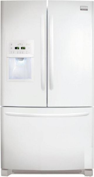 Frigidaire FGUB2642LP Gallery Series French Door Refrigerator, 25.8 cu. ft. Total Capacity, 19.04 cu. ft. Refrigerator Capacity, 6.76 cu. ft. Freezer Capacity, Right Bottom Rear Power Supply Connection Location, Left Bottom Rear Water Inlet Connection Location, 120V/60 Hz/15 or 20A Voltage Rating, 1.02 kW Connected Load (kW rating) at 120 Volts, 8.5 Amps at 120 Volts, 15 Amps Minimum Circuit Required, Pearl White (FGUB2642LP FGUB-2642LP FGUB 2642LP FGUB2642-LP FGUB2642 LP)