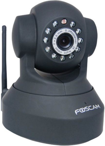 Foscam FI8918W-B Network camera - pan / tilt, MJPEG Digital Video Format, 640 x 480 Max Digital Video Resolution, 0.5 lux - F2.4 Minimum Illumination, 640 x 480 at 15 fps 320 x 240 at30 fps Video Capture, up to 30 frames per second Still Image, Motion sensor, 11 infrared LEDs, brightness control, contrast control, e-mail alerts, CMOS Image Sensor, 3.6 mm Focal Length, F/2.4 Lens Iris, Black Color, UPC 859365003030 (FI8918WB FI8918W-B FI8918W B FI8918W FI-8918-W FI 8918 W)