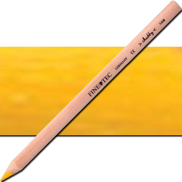 Finetec 508 Chubby, Colored Pencil, Canary Yellow; Large, 6mm colored lead in a natural, uncoated wood casing; Rounded triangular shape for a comfortable grip; Creates fine strokes, as well as bold area coverage; CE certified, conforms to ASTM D-4236; Canary Yellow; Dimensions 7.00