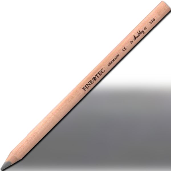 Finetec 510 Chubby, Colored Pencil, Silver; Large, 6mm colored lead in a natural, uncoated wood casing; Rounded triangular shape for a comfortable grip; Creates fine strokes, as well as bold area coverage; CE certified, conforms to ASTM D-4236; Silver; Dimensions 7.00