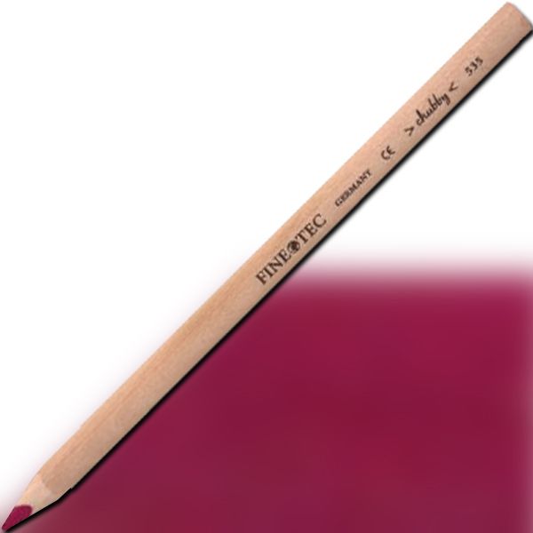 Finetec 535 Chubby, Colored Pencil, Red Violet; Large, 6mm colored lead in a natural, uncoated wood casing; Rounded triangular shape for a comfortable grip; Creates fine strokes, as well as bold area coverage; CE certified, conforms to ASTM D-4236; Red Violet; Dimensions 7.00