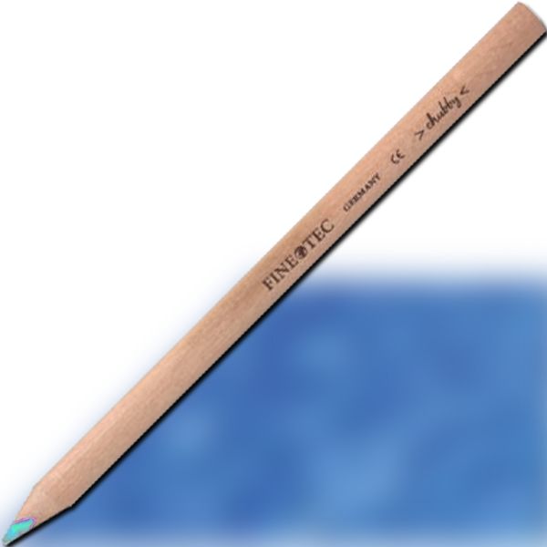 Finetec 551 Chubby, Colored Pencil, Dark Blue; Large, 6mm colored lead in a natural, uncoated wood casing; Rounded triangular shape for a comfortable grip; Creates fine strokes, as well as bold area coverage; CE certified, conforms to ASTM D-4236; Dark Blue; Dimensions 7.00