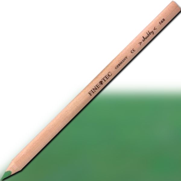 Finetec 568 Chubby, Colored Pencil, Moss Green; Large, 6mm colored lead in a natural, uncoated wood casing; Rounded triangular shape for a comfortable grip; Creates fine strokes, as well as bold area coverage; CE certified, conforms to ASTM D-4236; Moss Green; Dimensions 7.00