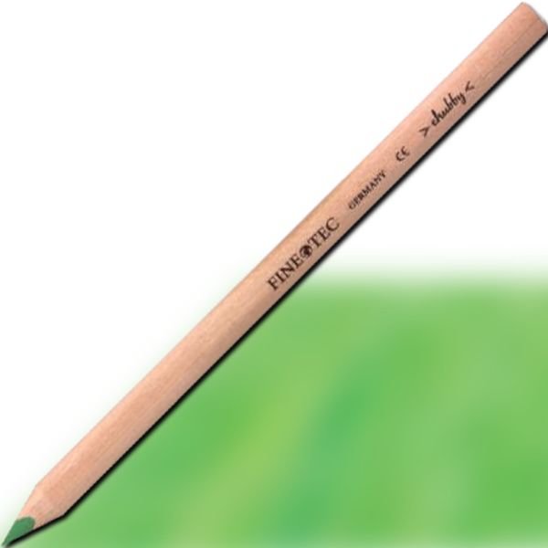 Finetec 570 Chubby, Colored Pencil, Apple Green; Large, 6mm colored lead in a natural, uncoated wood casing; Rounded triangular shape for a comfortable grip; Creates fine strokes, as well as bold area coverage; CE certified, conforms to ASTM D-4236; Apple Green; Dimensions 7.00