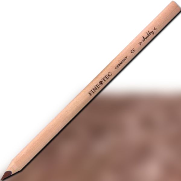 Finetec 576 Chubby, Colored Pencil, Brown; Large, 6mm colored lead in a natural, uncoated wood casing; Rounded triangular shape for a comfortable grip; Creates fine strokes, as well as bold area coverage; CE certified, conforms to ASTM D-4236; Brown; Dimensions 7.00