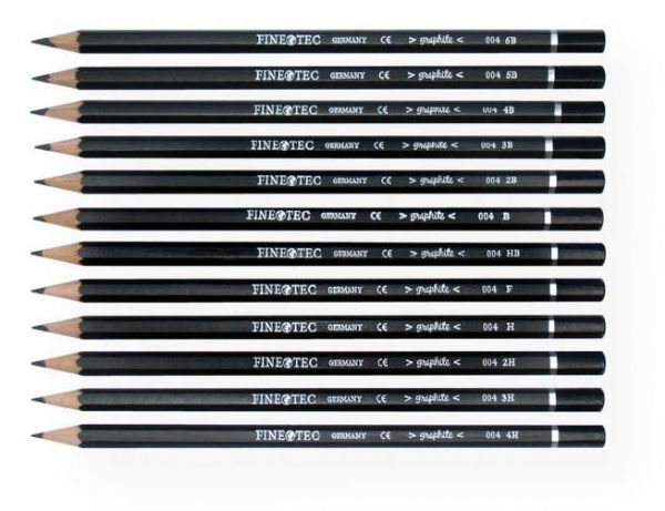 Finetec P004 12-Piece Graphite Pencil Set; High-quality pencils; Ideal for drawing, writing, or sketching; Set includes: 4H, 3H, 2H, H, F, HB, B, 2B, 3B, 4B, 5B, 6B; Contents subject to change; Shipping Weight 0.19 lb; Shipping Dimensions 7.00 x 4.00 x 0.25 in; EAN 4260111939156 (FINETECP004 FINETEC-P004 P004 ARTWORK ARCHITECTURE DRAWING)