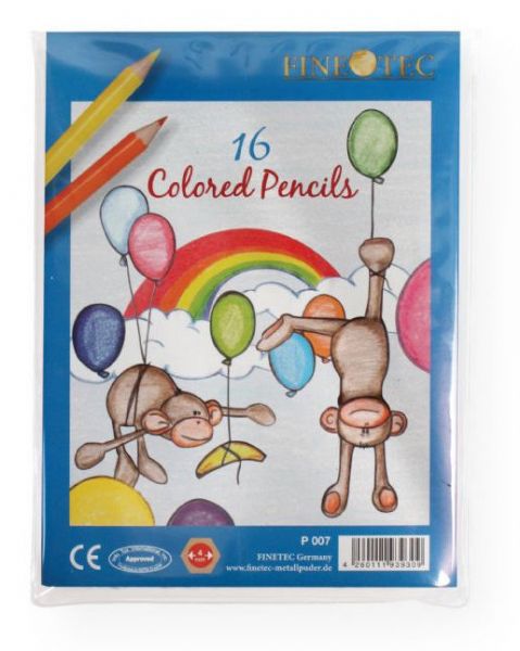 Finetec P007 Medium Colored Pencil Set; Set of 16 medium-sized hexagonal pencils, lacquered in the color of the lead; A very rich pigmentation of the 4mm lead assures best results in art and hobby; CE certified, conforms to ASTM D-4236; Set includes 16 pencils: White, Yellow, Orange, Pink, Red, Crimson, Purple, Green, Sea Green, Light Blue, Dark Blue, Brown, Grey, Black, Gold, Silver; Colors subject to change; Shipping Weight 0.41 lb; EAN 4260111939101 (FINETECP007 FINETEC-P007 DRAWING)