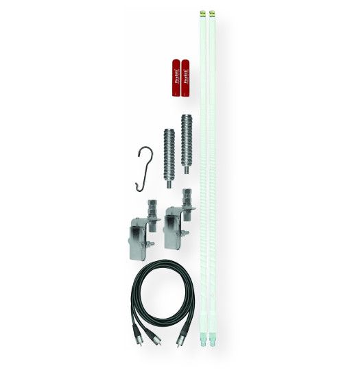 Firestik Model FS364A9A-W 3 Foot 650 Watt Dual Mirror Mount CB Antenna Kit in White; 3 foot; 650 Watt; CB antenna; Kit comes with 2 tuneable tips antennas; Mirror mount, Coaxial co-phase cable; 2 Shock springs; Microphone hanger; UPC 716414310344 (3 FOOT CB DUAL MIRROR MOUNT ANTENNA KIT WHITE FIRESTIK-FS364A9A-W FIRESTIK FS364A9A-W FIREFS364A9AW)