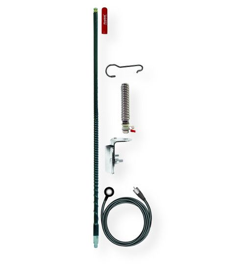Firestik Model FG2648-B 2 Foot No Ground Plane CB Single Mirror Mount Antenna Kit In Black; Designed for Fiberglass Vehicles, Motorcycles, ATV's; Complete with Tuenable Tip Antenna; Mount, Spring and 17' Of Matched NGP Cable; UPC 716414310856 (2 FOOT CB SINGLE MIRROR MOUNT ANTENNA KIT BLACK FIRESTIK-FG2648-B FIRESTIK FG2648-B FIRESTIKFG2648B)