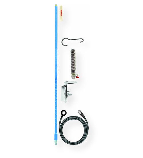 Firestik Model FG3648-BL 3 Foot No Ground Plane CB Single Mirror Mount Antenna Kit In Blue; Designed for Fiberglass Vehicles, Motorcycles, ATV's; Complete with Tuenable Tip Antenna; Mount, Spring and 17' Of Matched NGP Cable; UPC 716414310801 (3 FOOT CB SINGLE MIRROR MOUNT ANTENNA KIT BLUE FIRESTIK-FG3648-BL FIRESTIK FG3648-BL FIRESTIKFG3648BL)