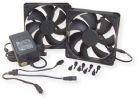 Cool Components FK-120-2 Fan Kit for 4.7" (120 mm) Applications; Black; This kit is for replacing old, loud fans or AC fans that lack the quality and control features of DC Fans; 2 DC Fans; 8 Rubber Fan Mounts (In some cases, fan screws may be necessary); UPC 721762430316 (FK1202 FK120-2 FK-120-2 FK-120-2-PACK FK-120-2-KIT FANKIT-FK-120-2) 