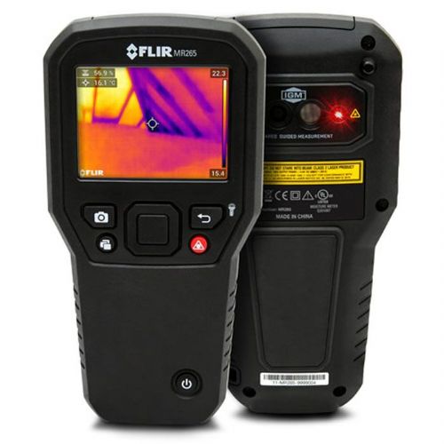 FLIR MR265 Moisture Meter and Thermal Imager with MSX Technology, 160 x 120; Visually scan and investigate large areas for moisture, air leaks, and other building issues without opening wall; Pinpoint problems and areas of concerns at source with high-performance 160 x 120 (19,200 pixels) built-in thermal camera and laser; Clearly identify inspection area using onboard 2 MP visible camera; UPC: 793950322659 (FLIRMR265 FLIR MR265 MOISTURE METER THERMAL IMAGER) 