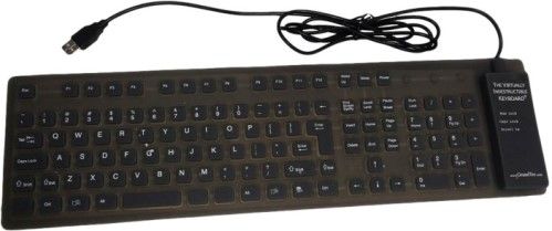 GrandTec FLX-2000 Virtually Indestructible Silicone Flexible Computer Keyboard, Cable Keyboard/Keypad Connectivity Technology, 109 Number of Keys, Power Hot Keys, Qwerty Keys Layout, USB Keyboard/Keypad Host Interface, Black Finish, UPC 768267082503 (FLX2000 FLX-2000 FLX 2000)