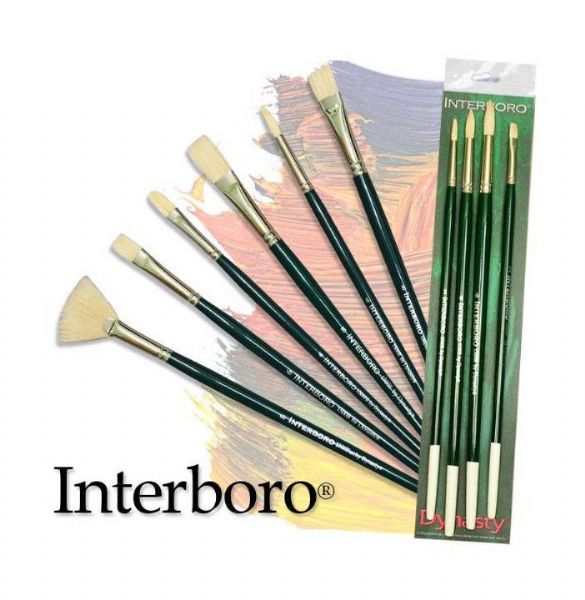 Dynasty FM10563 Interboro Bristle Oil & Acrylic Brush Round 4; Excellent for heavy bodied oils and acrylics; Made with the finest pure white Chungking bristles, interlocking construction and long natural flag to move heavy bodied products flawlessly; Long nickel-plated seamless ferrules are double crimped to ensure adhesion; UPC 018376062287 (DYNASTYFM10563 DYNASTY-FM10563 INTERBORO-FM10563 ARTWORK)