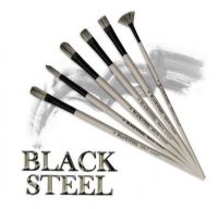 Dynasty FM22850 Black Steel Synthetic Oil/Acrylic Brush Fan 2; These long brushes feature the strength of bristle in a super strong synthetic; Strong enough to push heavy body mediums yet flexible enough for fluid stroke work; Water-resistant, matte slate gray barrels with anti-glare, matte black, chrome plated, double crimped Hollander ferrules; Series 8800; Fan, size 2; Shipping Weight 0.04 lb; UPC 018376228508 (DYNASTYFM22850 DYNASTY-FM22850 BLACK-STEEL-FM22850 ARTWORK) 