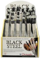 Dynasty FM22860D Black Steel Synthetic; These long brushes feature the strength of bristle in a super strong synthetic; Strong enough to push heavy body mediums yet flexible enough for fluid stroke work; Water-resistant, matte slate gray barrels with anti-glare, matte black, chrome plated, double crimped Hollander ferrules; UPC 018376228607 (DYNASTYFM22860D DYNASTY FM22860D FM 22860D FM22860 D 22860 DYNASTY-FM22860D FM-22860D FM22860-D) 