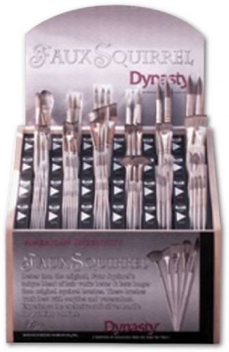Dynasty FM23316D Faux Squirrel, Synthetic Watercolor Brush Display Assortment; Bristles are made of a techno-synthetic that is designed to replicate the painting qualities of natural squirrel hair; It holds as much color as a natural squirrel brush, allowing for an even flow of paint; UPC N/A (DYNASTYFM23316D DYNASTY FM23316D FM 23316D FM23316 D 23316 DYNASTY-FM23316D FM-23316D FM23316-D)