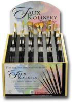 Dynasty FM36980D Faux Kolinsky; Synthetic Watercolor Brush Display Assortment; This short handle brush will last longer, cost less, and perform with finer precision and responsiveness than natural Kolinksy brushes; Constructed with traditional black albata handles for balance and seamless double crimped nickel ferrules; UPC 018376369805 (DYNASTYFM36980D DYNASTY FM36980D DYNASTY-FM36980D DYNASTY-FM36980-D) 